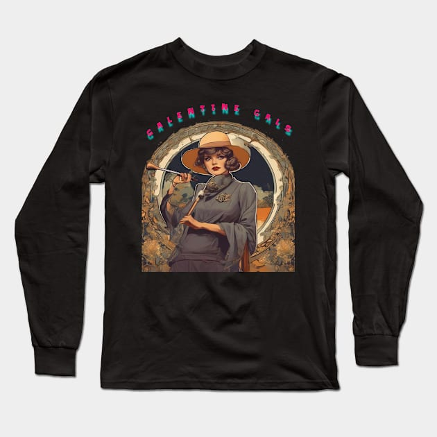 Galentines girl gollfer Long Sleeve T-Shirt by sailorsam1805